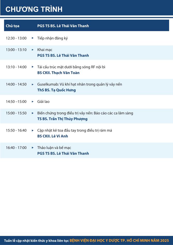 CÁ THỂ HÓA TRONG ĐIỀU TRỊ DA LIỄU – THẨM MỸ DA - Tuần lễ cập nhật kiến thức y khoa liên tục năm 2025