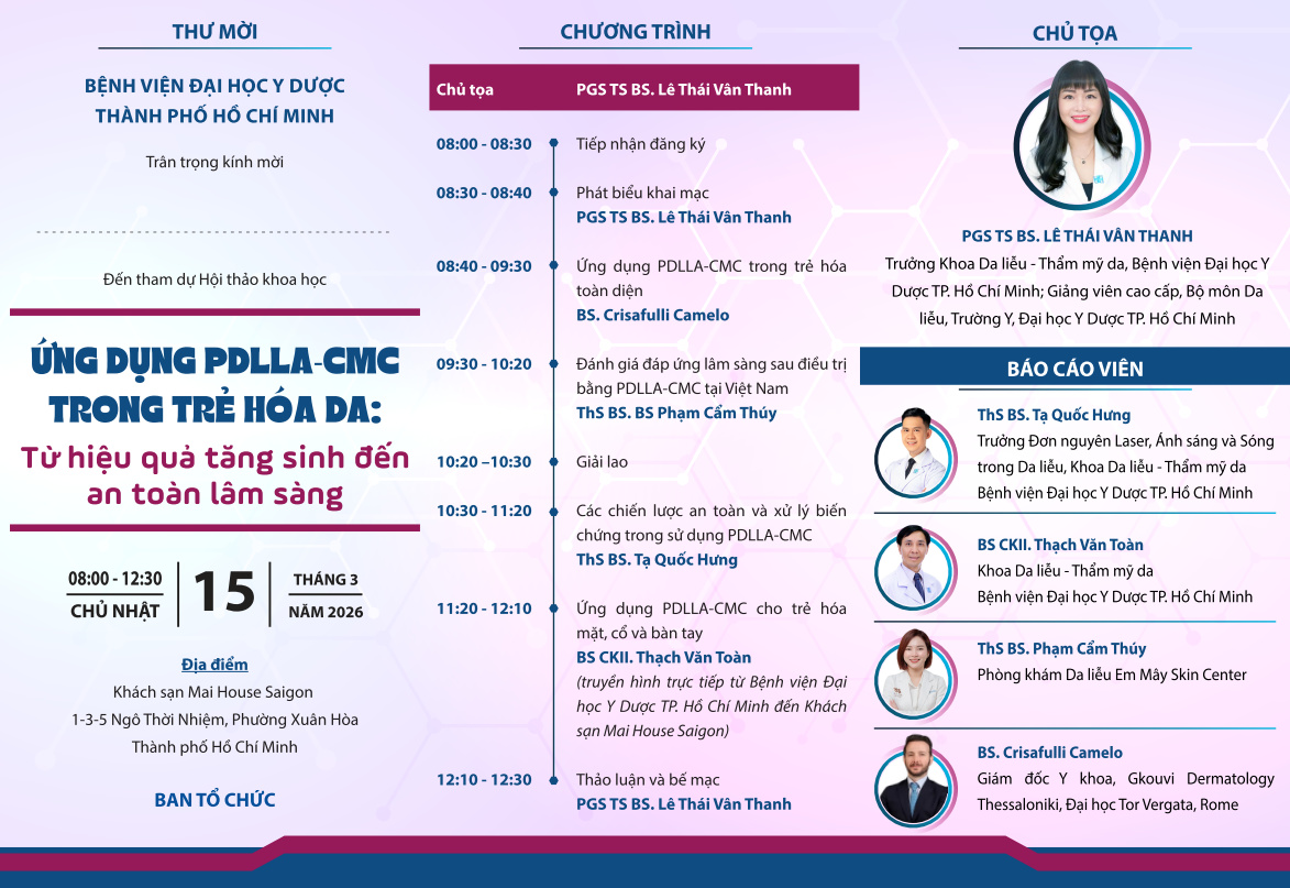 ỨNG DỤNG PDLLA–CMC TRONG TRẺ HÓA DA - TỪ HIỆU QUẢ TĂNG SINH ĐẾN AN TOÀN LÂM SÀNG