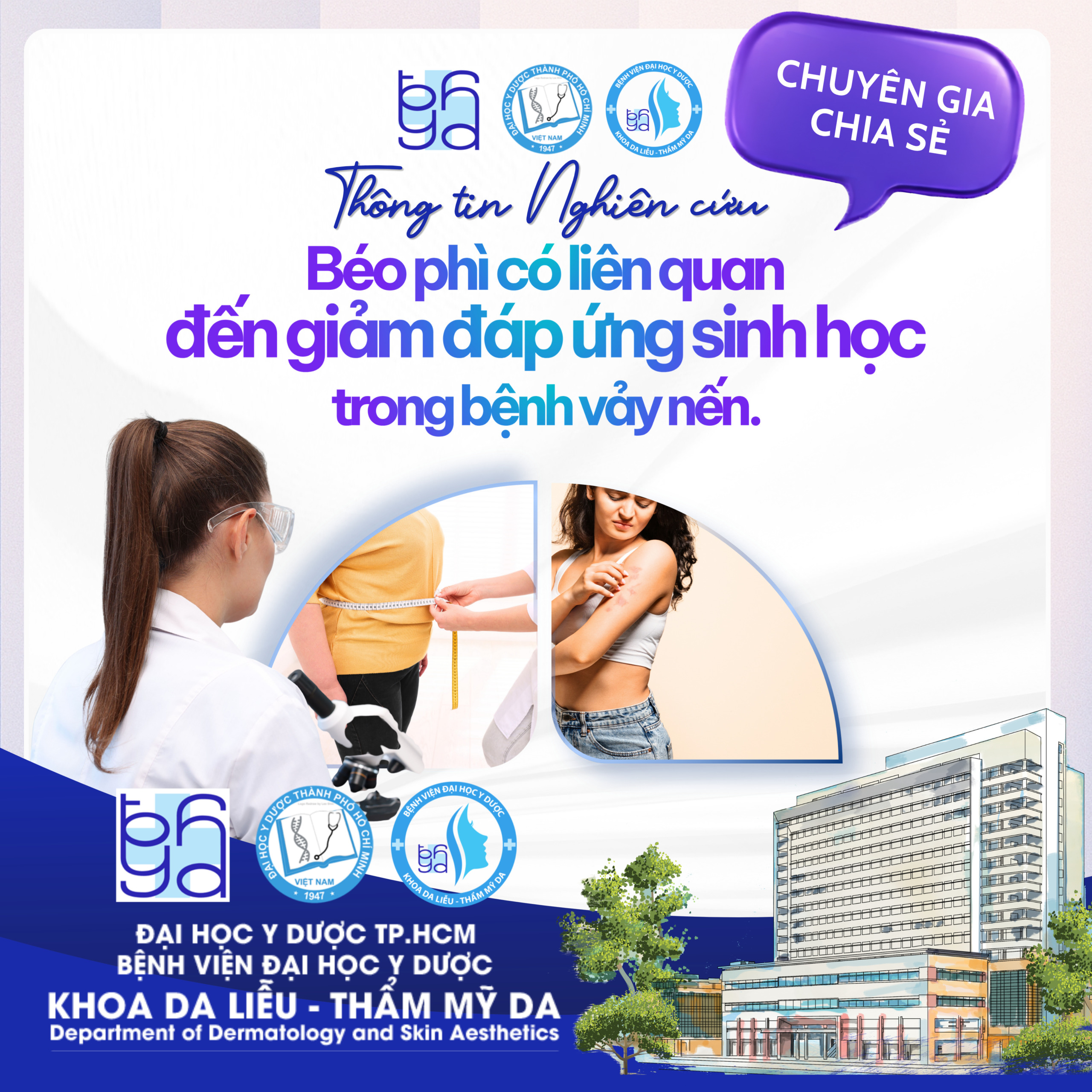 Béo phì có liên quan đến giảm đáp ứng sinh học trong bệnh vảy nến.